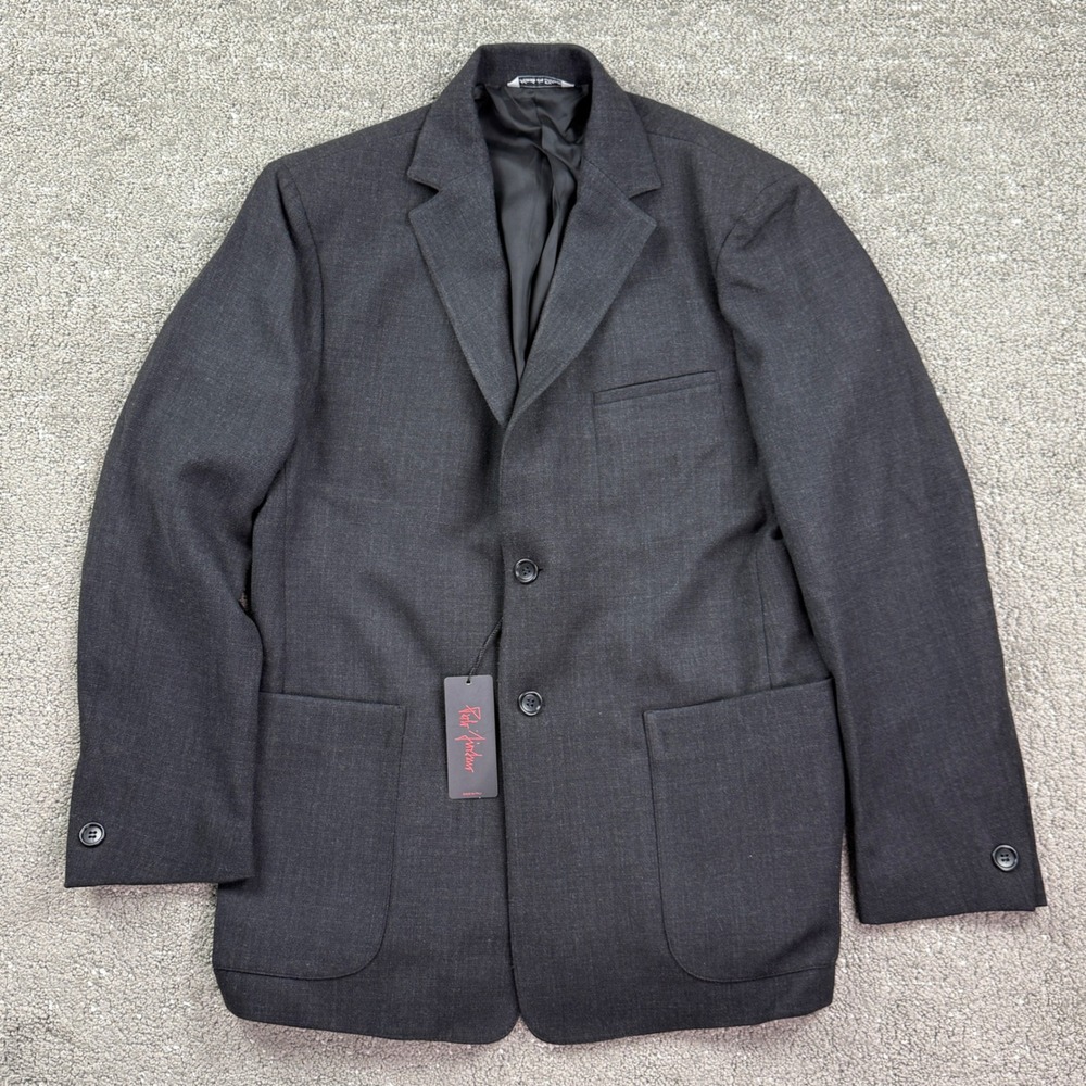 NWT Mens Italian Virgin Wool Blazer 48 US 38 DK Gray Made in Italy Sport Coat